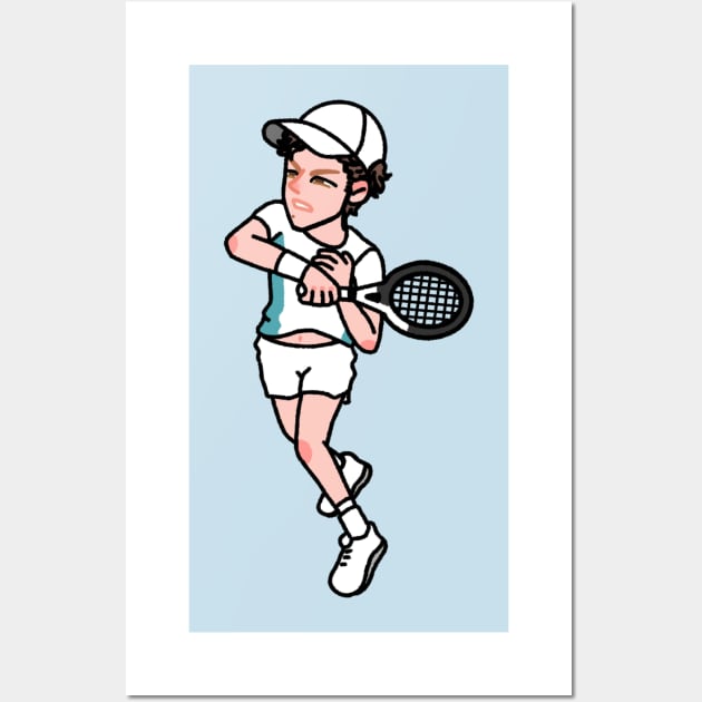 Jannik Sinner's Forehand Wall Art by dotbyedot